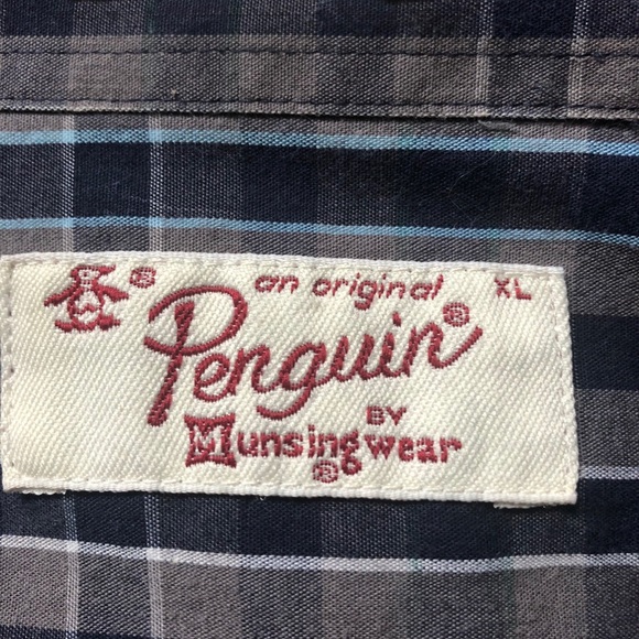 Original Penguin Blue Plaid button Down XL - Picture 2 of 4